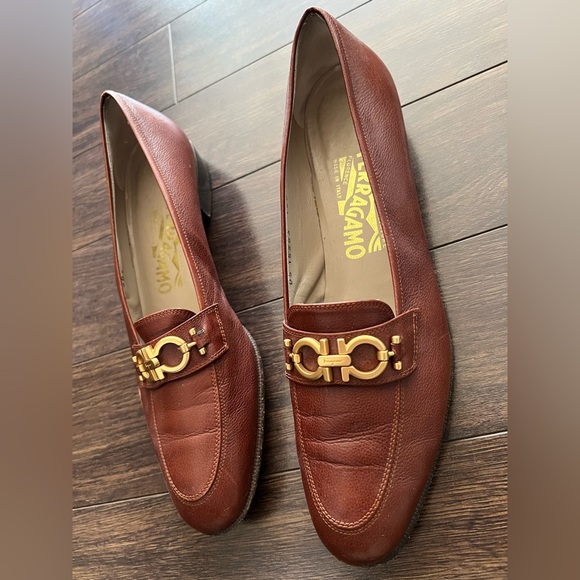 Vintage Salvatore Ferragamo Brown Leather Loafers - Picture 6 of 6